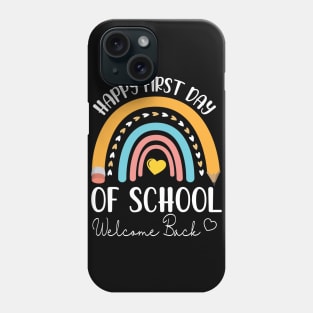 Pencil Hearts Rainbow Happy First Day Of School Welcome Back Phone Case