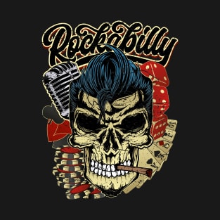 Rockabilly Greaser Skull T-Shirt