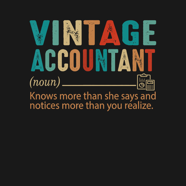 Accountant CPA Bookkeeping Noun Vintage by ZarenBeck