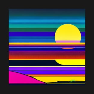 RetroWave 80s Sunset Beach 86 T-Shirt