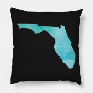 Florida State outline in blue Pillow
