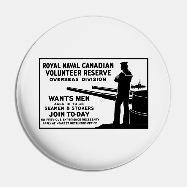 Royal Naval Canadian WWI Recruiting Pin by warishellstore