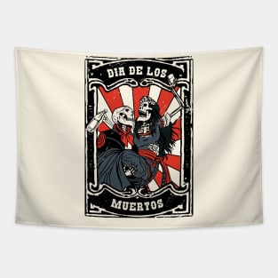 Vintage Dia de los Muertos Couple Tapestry