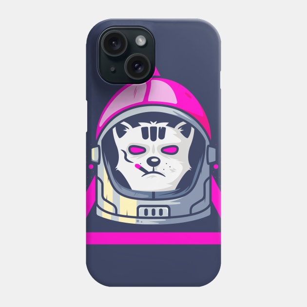 Cat Astronout smoking in Baddass Style Phone Case by AbdieTees