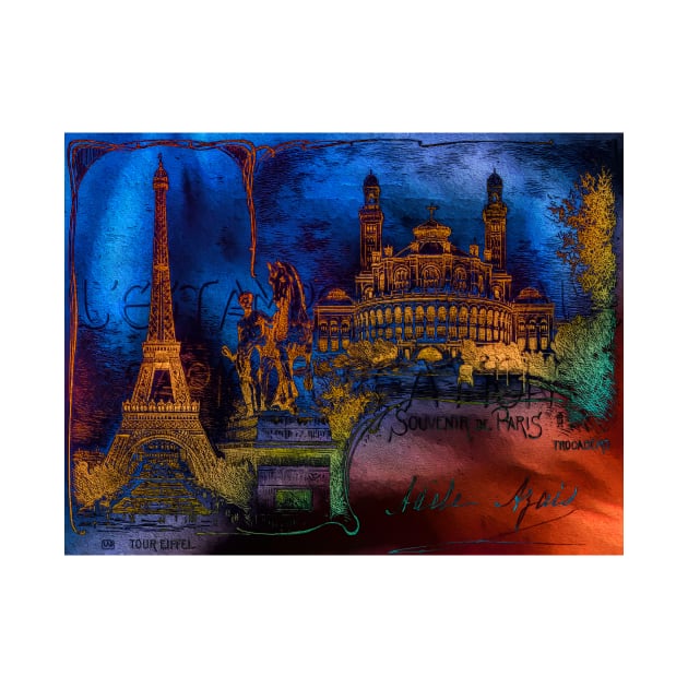 Vintage card Paris noir by redwitchart