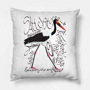 Saddle-billed Stork, Saalbekooievaar Pillow