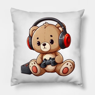 Cute Bear Gamer Kawaii Pillow