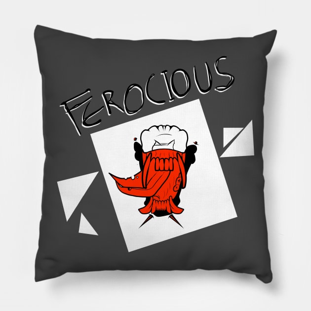 Ferocious White Pillow by SunnyGaytor