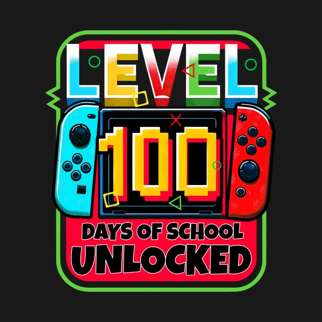 Level 100 Days of School Unlocked Game Controller Gamer Boys by artbyhintze