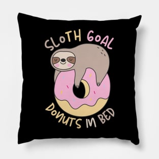 Sloth Goal Donuts in Bed Pillow