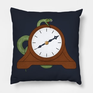 Clock and snake Pillow