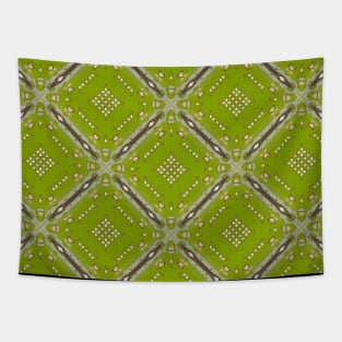 Lime Green Background with Maroon Diamond Pattern - WelshDesignsTP003 Tapestry