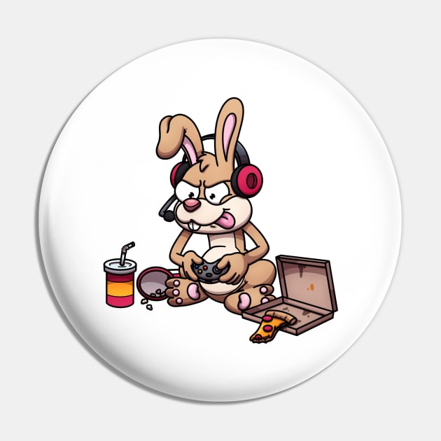 Bunny Gamer With Junk Food Pin by TheMaskedTooner