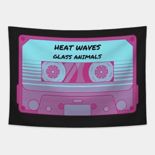 Heat Waves, Glass Animals, Vibrant Retro Music Cassette Tapestry