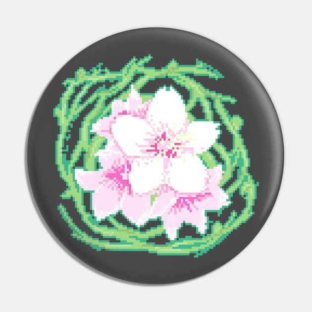 Cherry Blossom pixel art Pin by KnifeBook