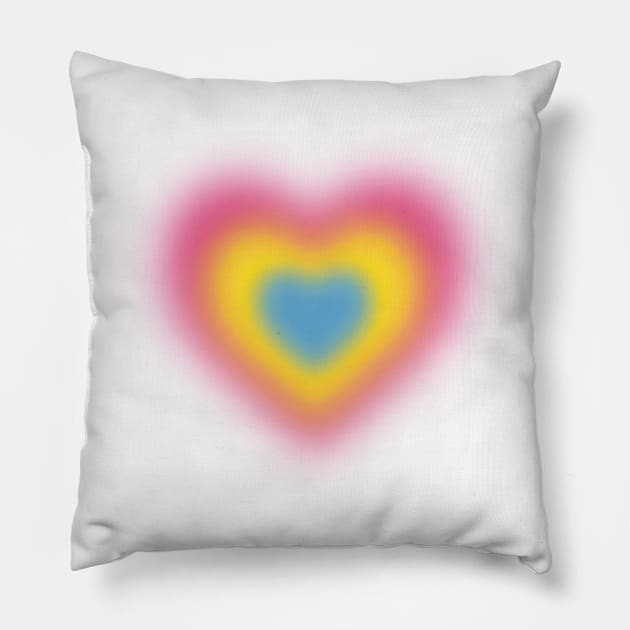 Pan/ pansexual blurry heart Pillow by Flor Volcanica