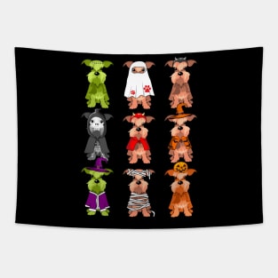 Funny miniature schnauzer Costume Halloween Tapestry