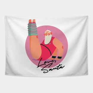 Funny Exercise Santa - Ugly Sweater Tapestry