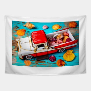 Rusty Toy Truck And Seashells Tapestry