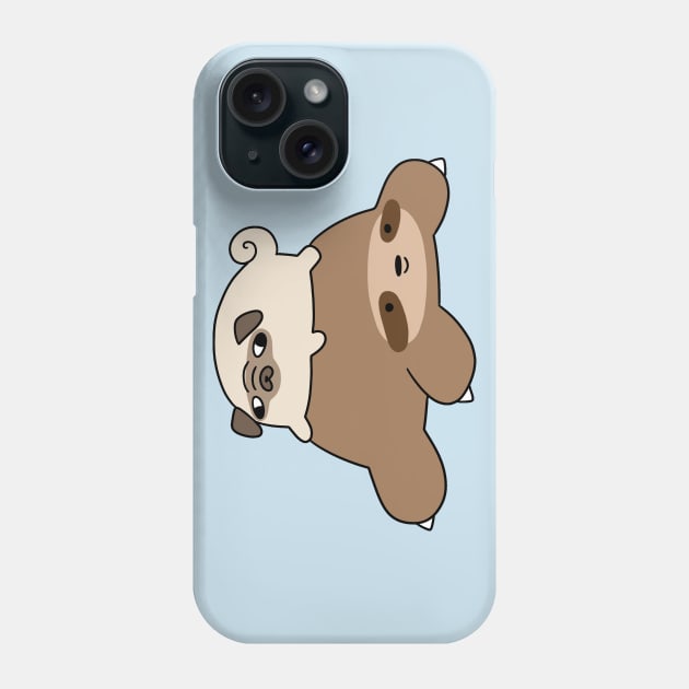 Little Pug and Sloth Phone Case by saradaboru