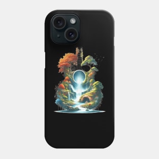 Guitar Lake Acoustic Guitar Tree By The Lake Guitarist Phone Case