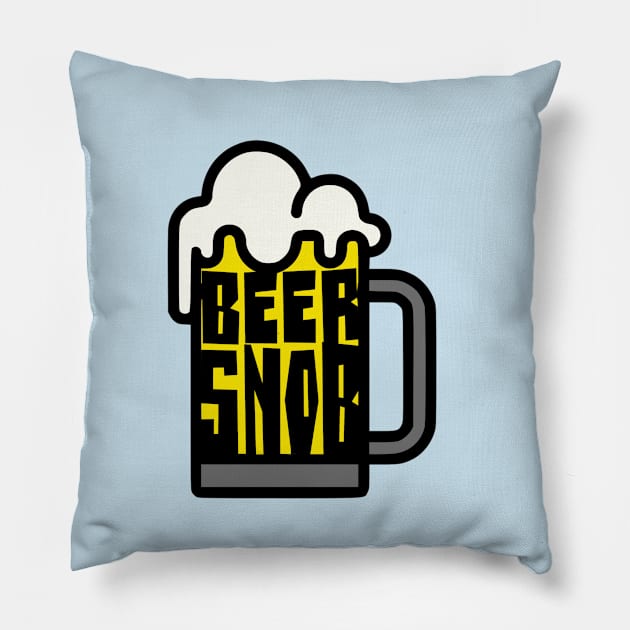 Beer Snob Pillow by MidniteSnackTees