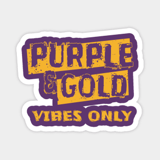 Purple And Gold Vibes Only Football fans Magnet