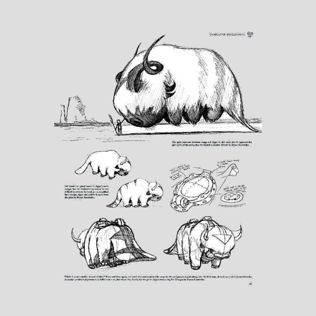 Avatar the last airbender appa sketch design animation by My_Tight_Pants