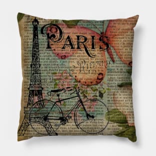 Paris post card print Pillow