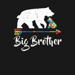 Big Brother Bear Autism Awareness T Shirt Proud Autism Mom T-Shirt