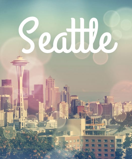 Dreamy Seattle Skyline and Space Needle Kids T-Shirt by Christine aka stine1