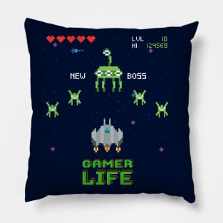 Retro Space Arcade Video Game Pillow