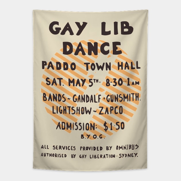 Gay Lib Dance (Vintage Australian Gay Liberation Poster) Tapestry by SNAustralia