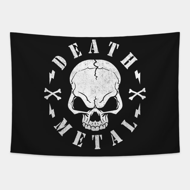 DEATH METAL - SKULL Tapestry by Tshirt Samurai