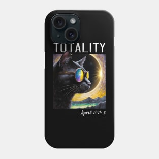 Total Solar Eclipse April 8, 2024 - Cool Cat Phone Case