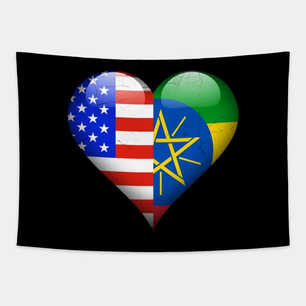 Half American Half Ethiopian - Gift for Ethiopian From Ethiopia Tapestry by Country Flags