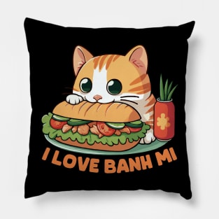 Cat Eating Banh Mi Pillow