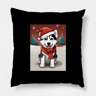 christmas husky Pillow