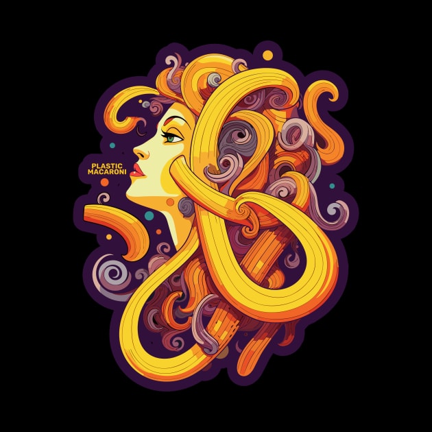 Plastic Macaroni Boho Trippy Hippy Danger Noodle by BoobRoss