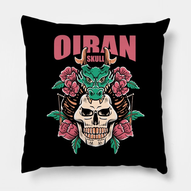 Japanese oiran skull Pillow by widhim