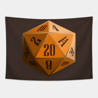 Orange D20 Tapestry