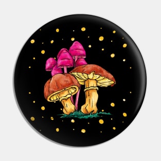 Hot pink mushrooms and boletus, colorful fungi Pin