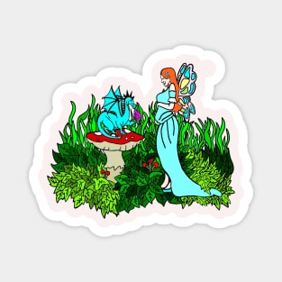 Pregnant Faerie and Dragon Magnet