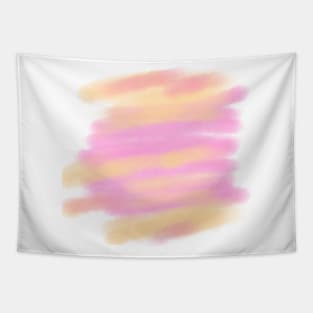 Pink yellow orange watercolor abstract art design Tapestry