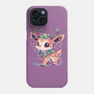Fawn tangled up in Christmas lights Phone Case
