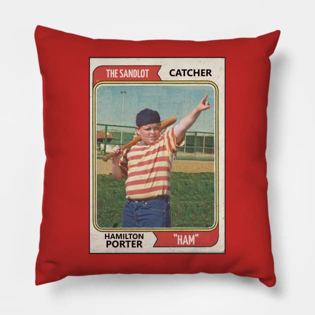 The Sandlot Ham Porter Baseball Card Pillow by Bigfinz