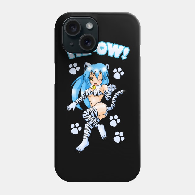 Me-Ow Catgirl Phone Case by wildsidecomix