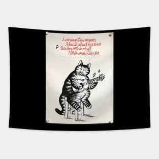 B Kliban Cat Guitar Tapestry