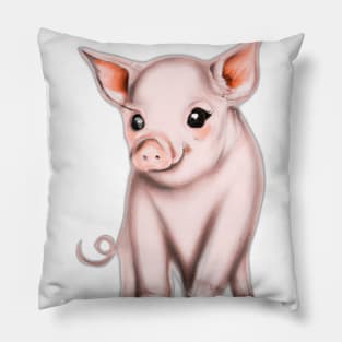 Cute Pig Drawing Pillow