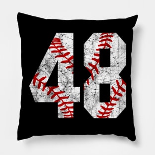 Vintage #48 Baseball Laces Baseball Mom Jersey Love Baseball Pillow